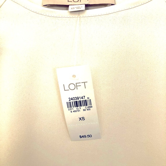 NWT Loft Bell Sleeve Cream Blouse, Size XS - Picture 4 of 4